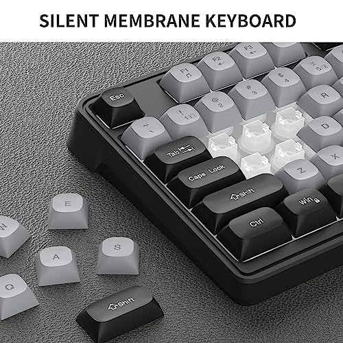 Camiysn Gaming Keyboard and Mouse Combo, 98-Key Layout Rainbow LED Backlit Keyboard and Mouse Gaming Headset Bundle, 3-in-1 Gamer Gift for PC Laptop, Black & Grey