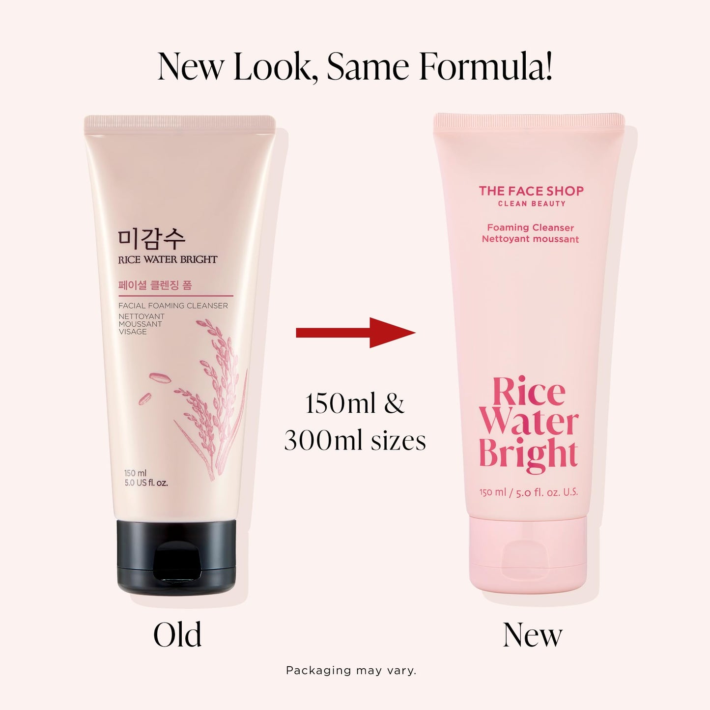 The Face Shop Rice Water Bright Foaming Cleanser 150ml | Vegan| Brightening | Rice Water | Hydrating | Rice Bran Oil | K-Beauty