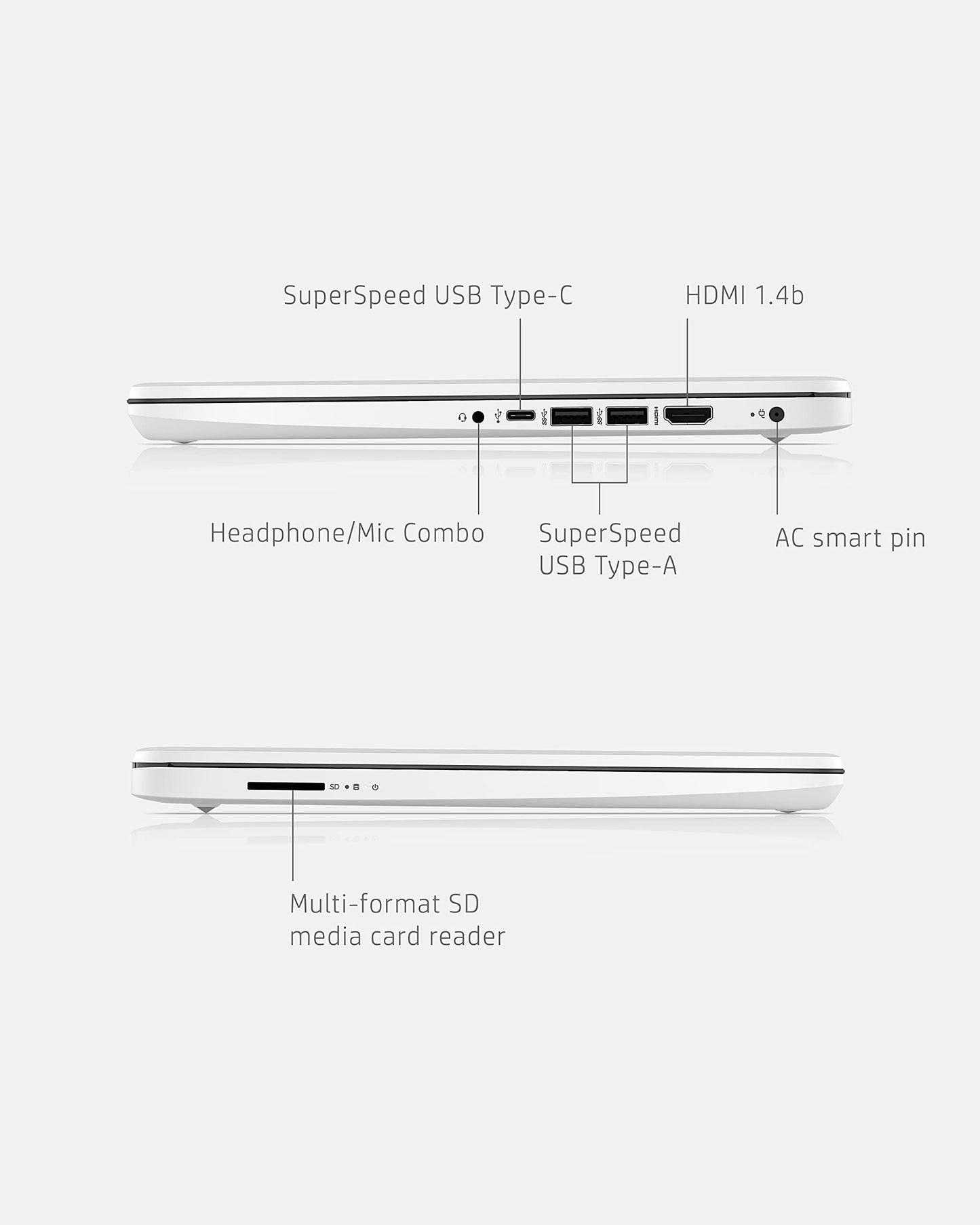 HP 14 Laptop, Intel Celeron N4020, 4 GB RAM, 64 GB Storage, 14-inch Micro-edge HD Display, Windows 11 Home, Thin & Portable, 4K Graphics, One Year of Microsoft 365 (14-dq0040nr, 2021, Snowflake White)