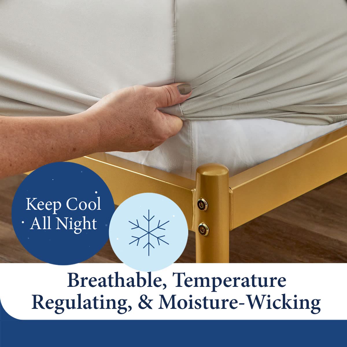 Cosy House Collection Luxury Sheets - Blend of Rayon Derived from Bamboo - Cooling & Breathable, Silky Soft, 16-Inch Deep Pockets - 4-Piece Bedding Set - Queen, Grey