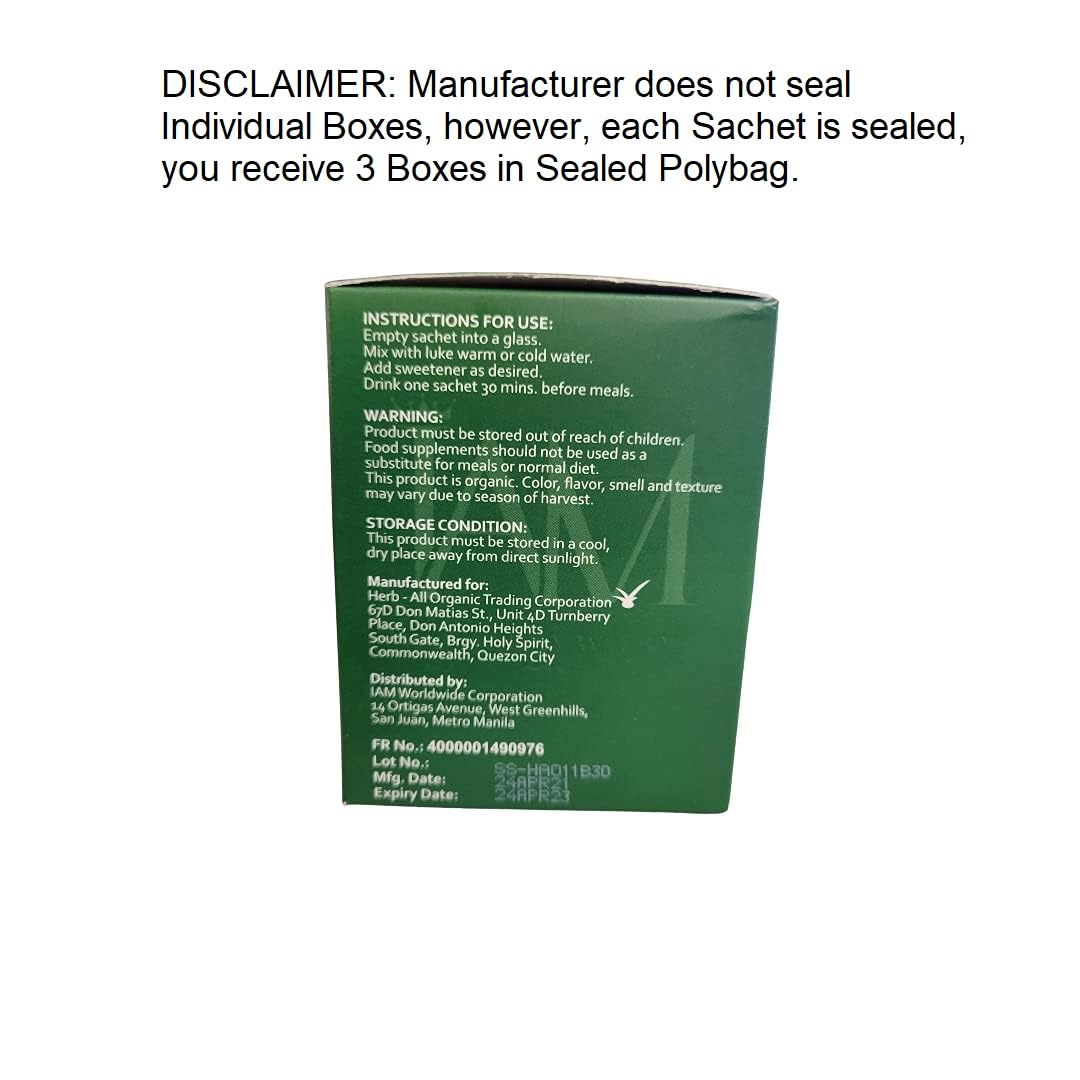 IAM Amazing Pure Organic Barley Powdered Drink Mix from Australia - 3 Boxes