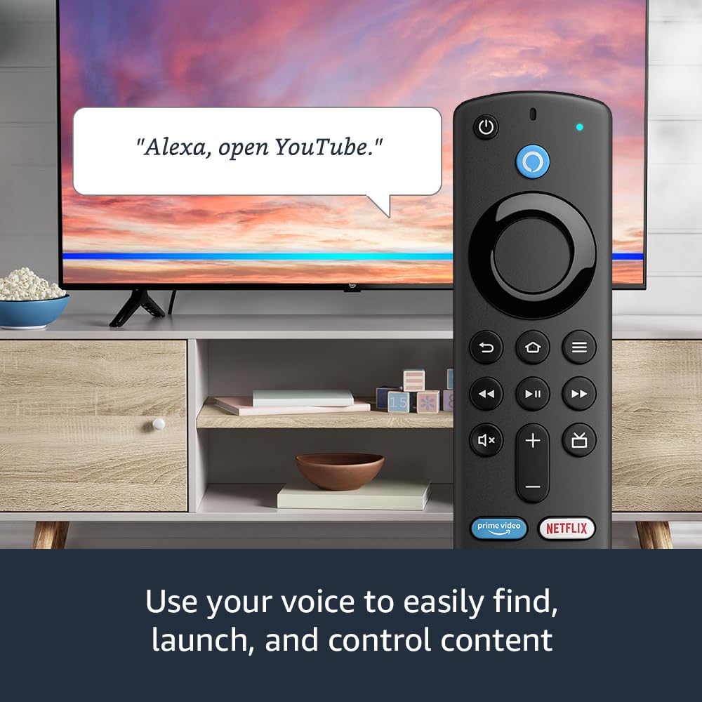 Amazon Alexa Voice Remote (3rd Gen) with TV controls, Requires compatible Fire TV device, 2021 release