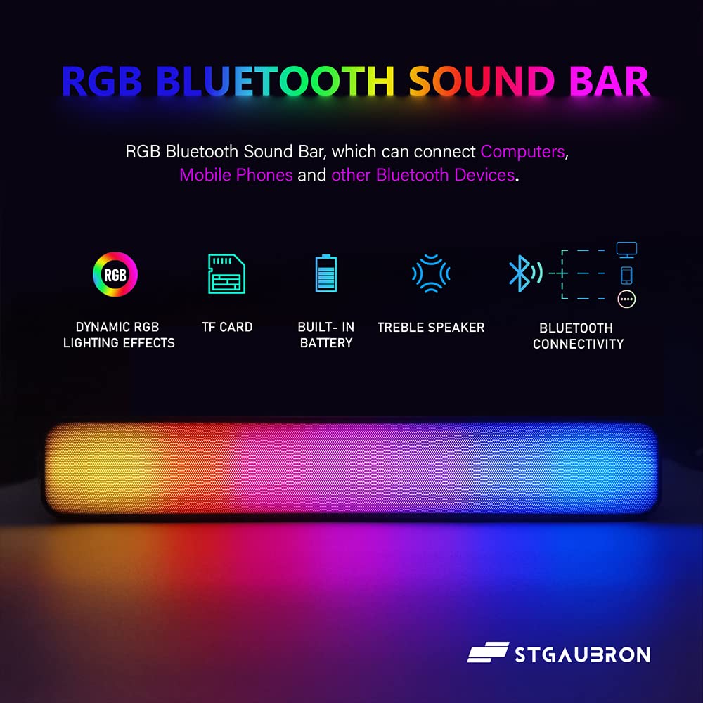 STGAubron Gaming Desktop PC Computer,Intel Core I7 3.4 GHz up to 3.9 GHz,Radeon RX 580 8G GDDR5,16G RAM,512G SSD,WiFi,Bluetooth 5.0,RGB Fanx6,RGB Keyboard&Mouse&Mouse Pad,RGB BT Sound Bar,W10H64