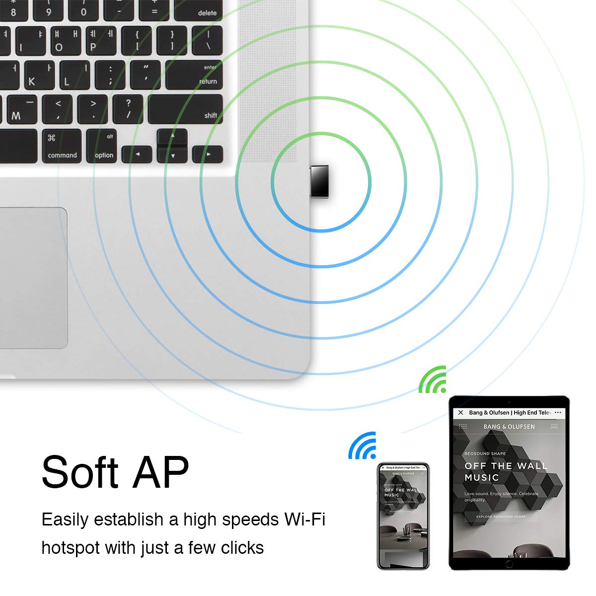 Cudy AC 650Mbps USB WiFi Adapter for PC, 5GHz/2.4GHz Wireless Dongle, WiFi Wireless Adapter for Laptop - Nano Size, Compatible with Windows XP / 7/8.x /10/11, Mac OS