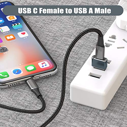 Basesailor USB to USB C Adapter 2Pack,USBC Female to A Male OTG Charger Type C Converter for Apple Watch Ultra iWatch 7 8 9,iPhone 15 14 13 Plus Pro Max,AirPods 3,iPad Air,Car,Samsung Galaxy S24 24 23