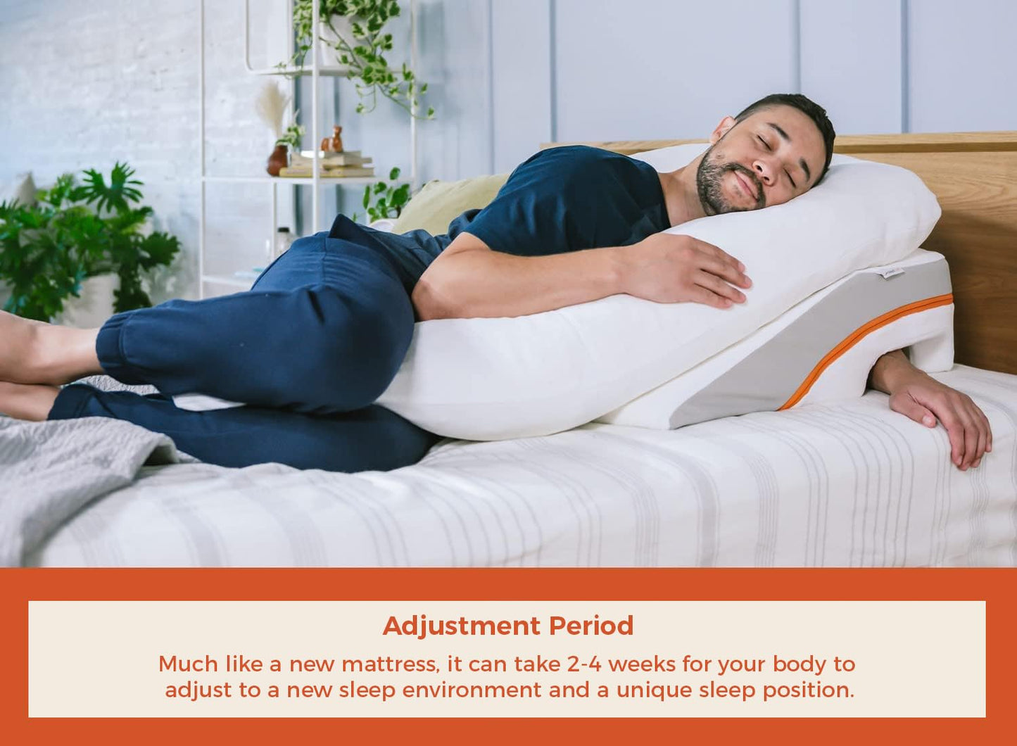 MedCline Acid Reflux and GERD Relief Bed Wedge and Body Pillow System, Medical Grade and Clinically Proven Results, Removable Cover, Size Medium (for 5'5" to 5'11" tall)