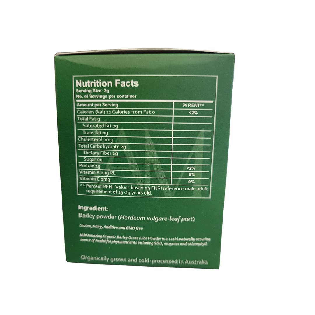 IAM Amazing Pure Organic Barley Powdered Drink Mix from Australia - 3 Boxes