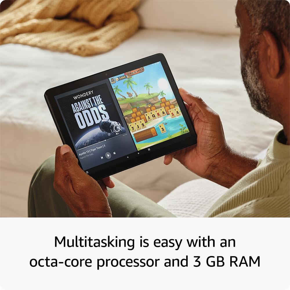 All-new Amazon Fire HD 10 tablet, built for relaxation, 10.1" vibrant Full HD screen, octa-core processor, 3 GB RAM, latest model (2023 release), 32 GB, Lilac