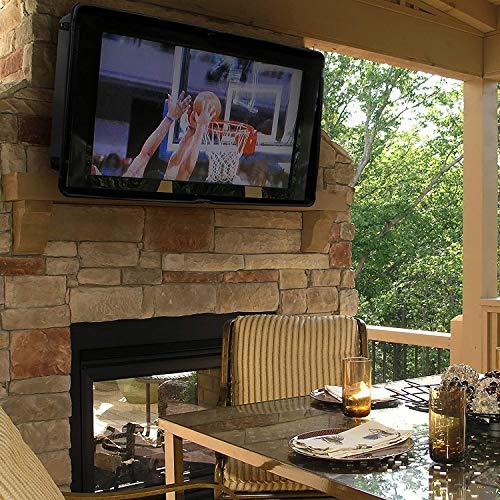 Storm Shell Outdoor TV Hard Cover Weatherproof Protection for Television - Mounts Right on The Wall - TV Wall Mounting Bracket Included … (32-44 inch), Black