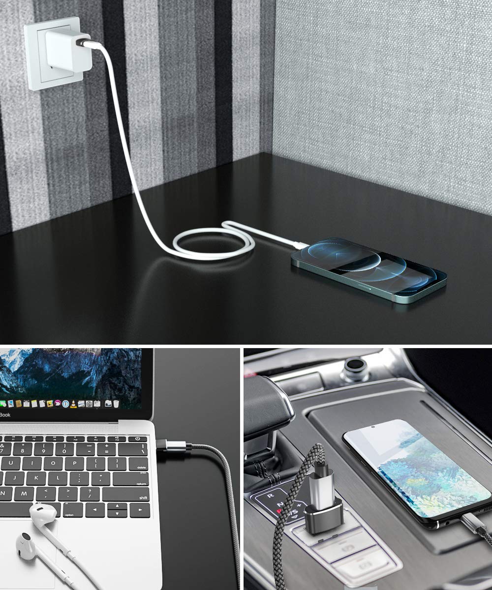 Elebase USB to USB C Adapter 4 Pack,Type C Female to A Male Charger Converter for Apple Watch Ultra iWatch 8 7,iPhone 15 14 13 12 Pro Max Plus,Airpods,iPad 9 10 Air 5 Mini 6,Car,Samsung Galaxy S23 S24