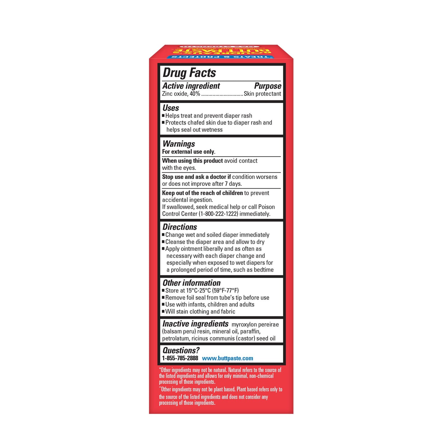 Boudreaux's Butt Paste Maximum Strength Diaper Rash Cream, Ointment for Baby, 2 oz Tube