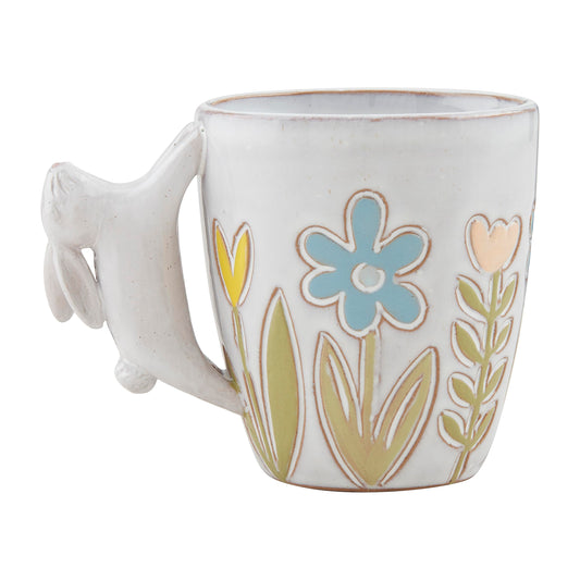 Mud Pie Handle Mugs, Bunny; 4" x 3.5"