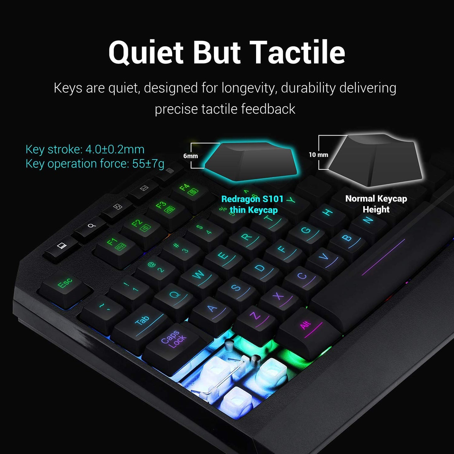 Redragon S101 Wired RGB Backlit Gaming Keyboard and Mouse Pad, Gaming Headset Combo All in 1 PC Gamer Bundle for Windows PC – (Black)