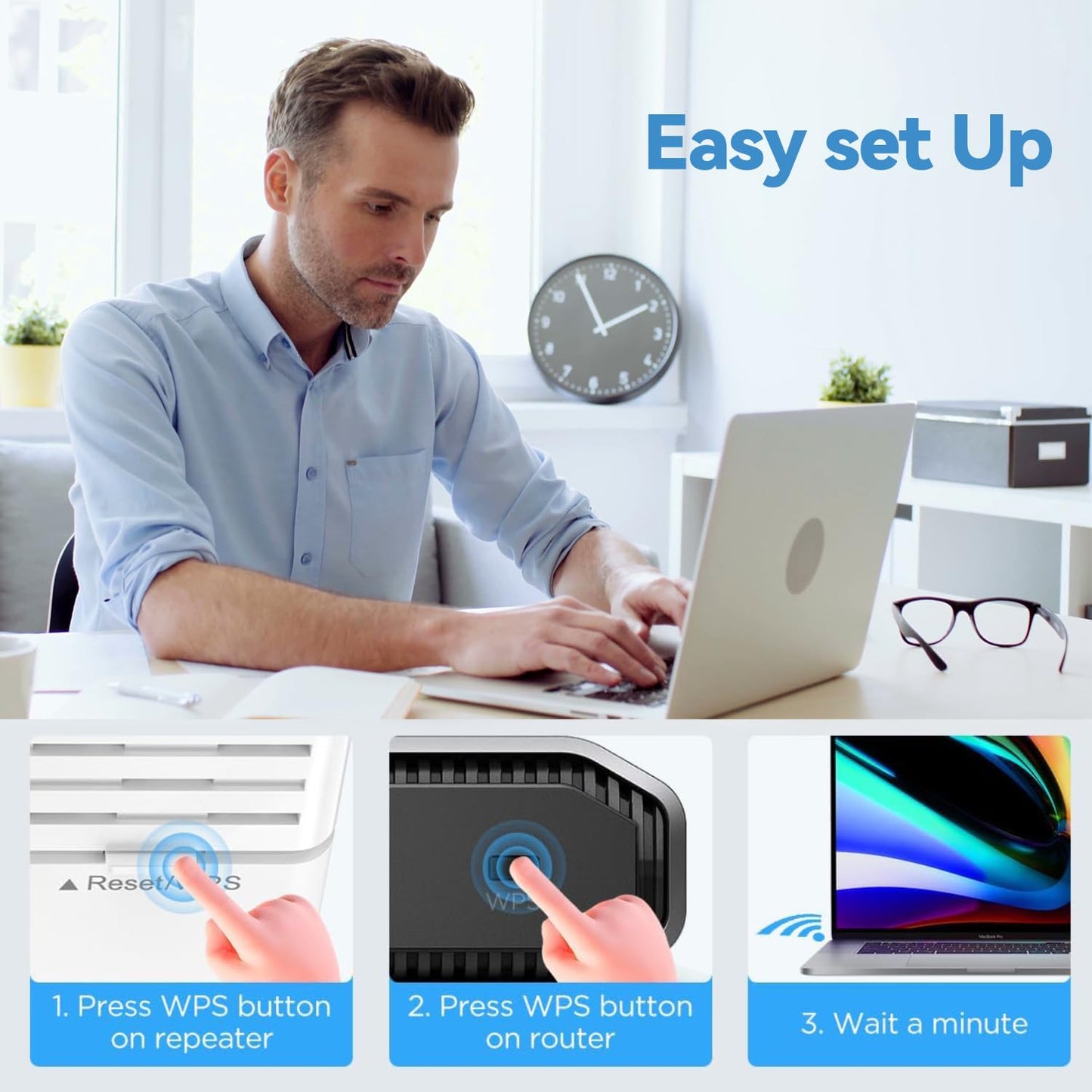 2024 Release WiFi Extender Signal Booster for Home, 6X Faster Longest Range Up to 12000sq.ft, Internet Repeater with Ethernet Port,WiFi Amplifier - 1 Tap Setup