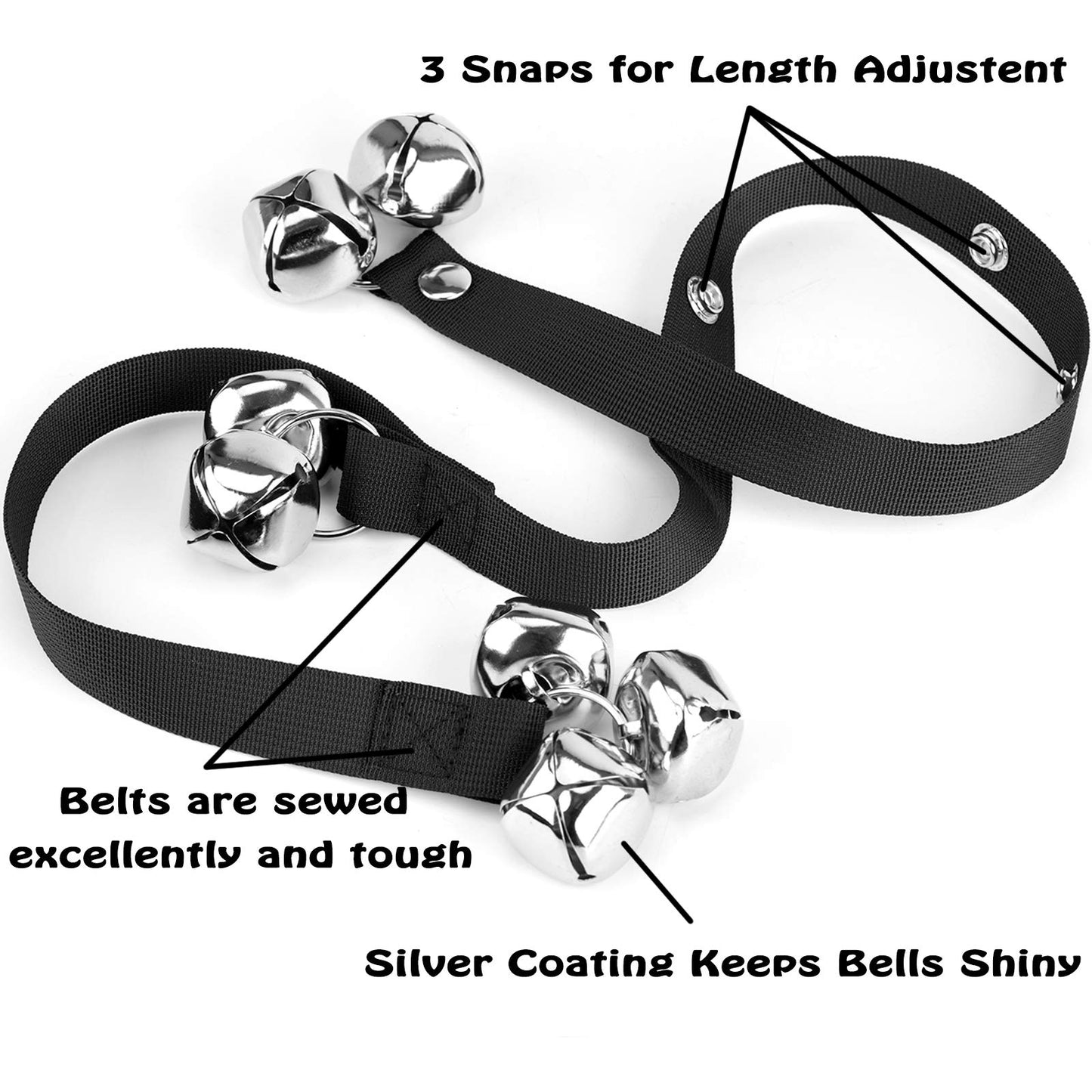 Luckyiren Upgraded Puppy Bells Dog Doorbells for Door Knob/Potty Training/Go Outside-Dog Bells for Puppies Dogs Doggy Doggie Pooch Pet Cat for Dog Lovers-Premium Quality-3 Snaps for Length Adjustment