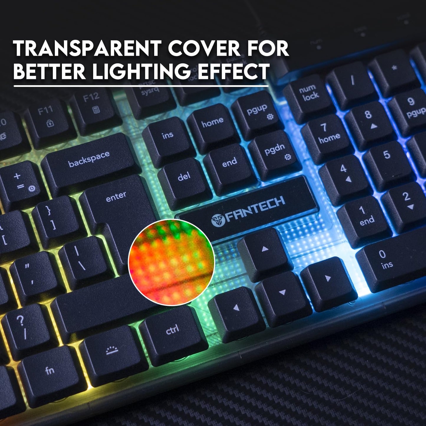 FANTECH P51S Gaming Keyboard and Mouse Combo, Gaming Headset and Headphone Stand Gaming Mouse Pad Wired RGB Rainbow Backlight PC Gamer Basic 5 in-1 Gaming Set