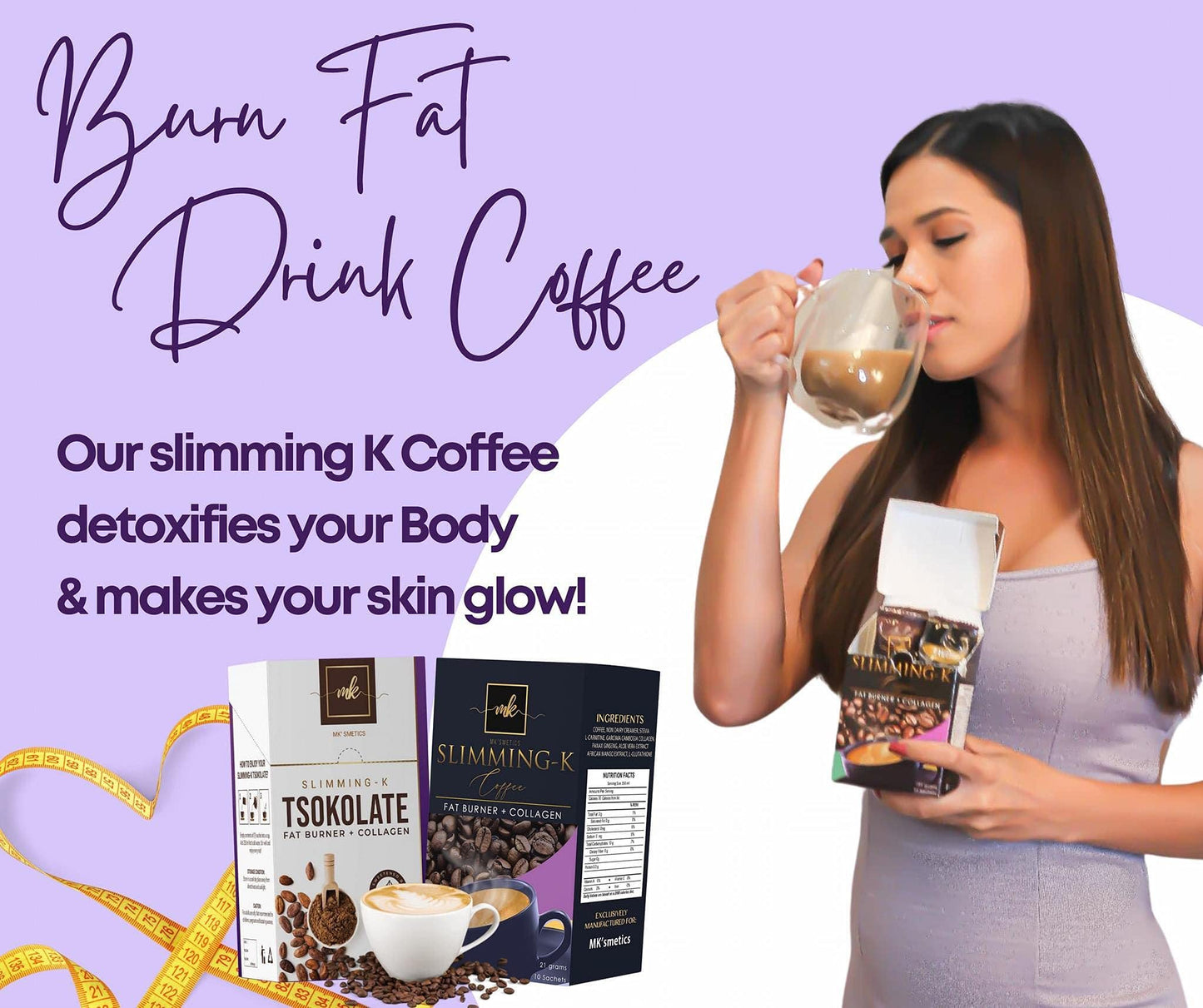 Slimming-K TSOKOLATE by Madam Kilay, Biotin + Collagen Mix Drink, 10 Sachets