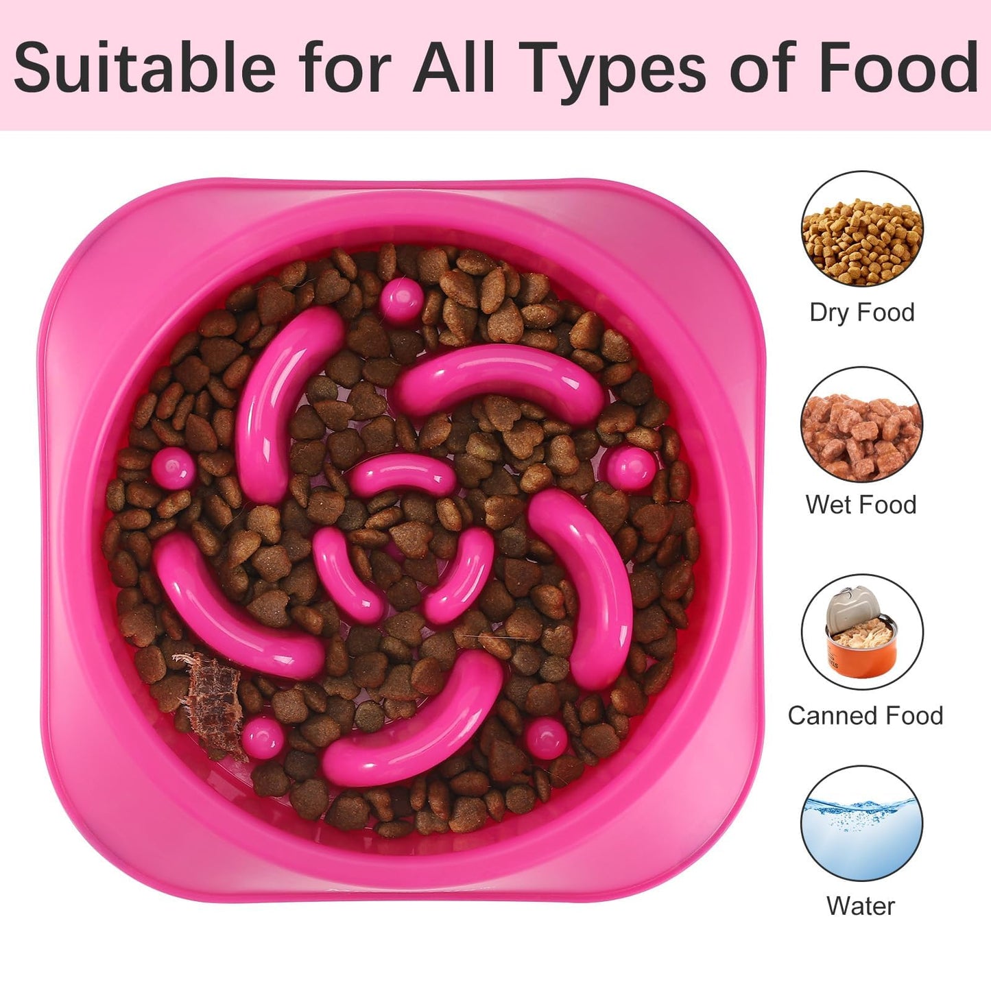 MateeyLife Slow Feeder Dog Bowls, Anti-Choking Puzzle Dog Food Bowls, Non Slip Interactive Dog Feeding Bowls That Slow Down Eating, Bloat Stop Maze Dog Dishes Dog Feeder for Medium Large Breeds Purple