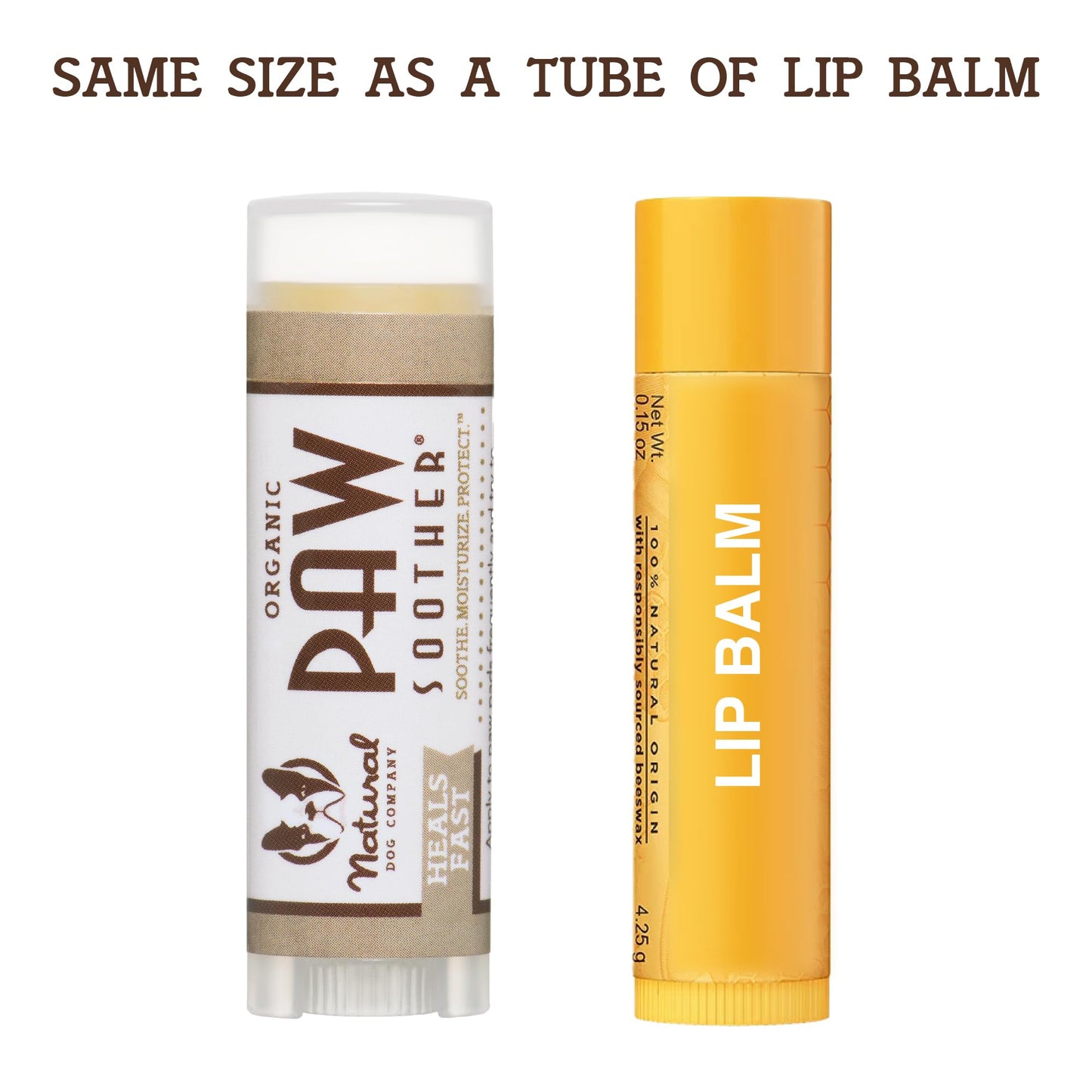 Natural Dog Company Paw Soother Balm, Travel Stick, 0.15 oz, Dog Paw Cream and Lotion, Moisturizes & Soothes Irritated Paws & Elbows, Protects from Cracks & Wounds