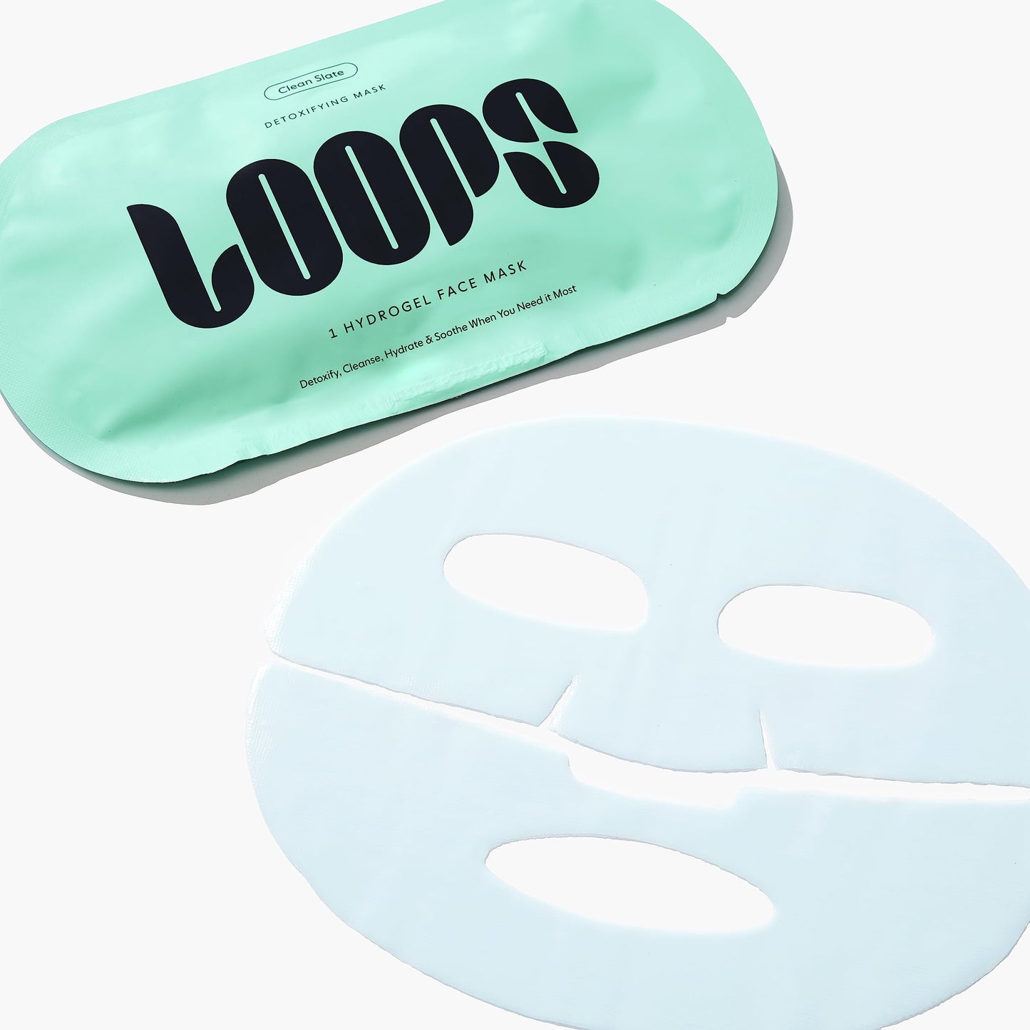 LOOPS CLEAN SLATE - Detoxifying Hydrogel Face Mask - Detoxify, Cleanse and Soothe When You Need It Most - Deeply Purifying and Super Hydrating - Minimizes the Look of Pores - 1 Pc