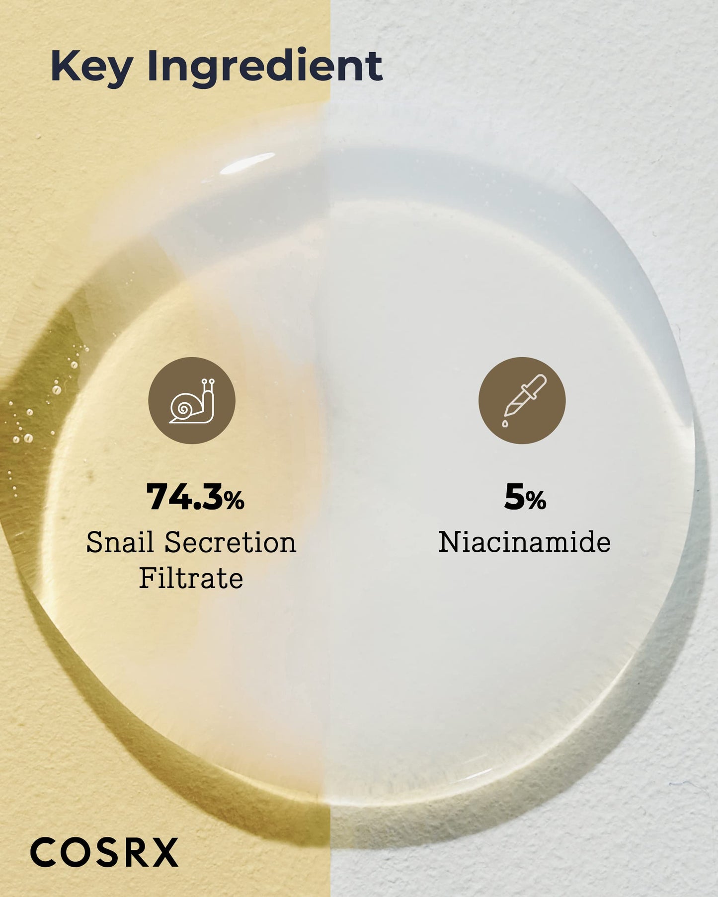 COSRX Niacinamide 5% + Snail Mucin 74% Dual Essence, Anti aging Face Serum for Dull Skin, Hydrating, Brightening, Repairing, 2.70 fl.oz / 80ml, Sensitive Skin, Not Tested on Animals, Korean Skincare
