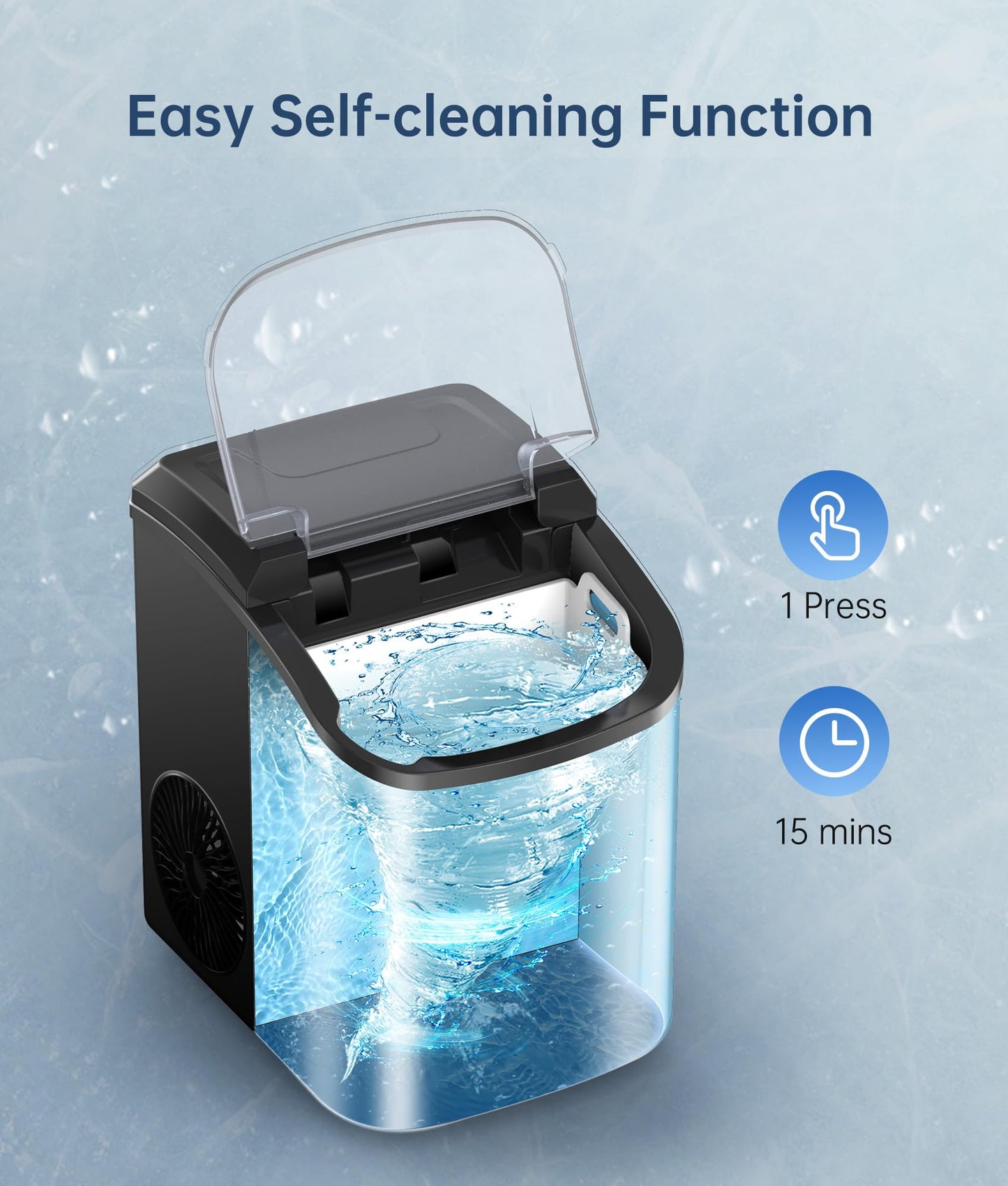 EASYERA Nugget Ice Maker Countertop,Chewable Pellet Ice, 33LBS/24H,Compact Self-Cleaning Ice Machine with Ice Bags,Pebble Ice Maker for Home, Kitchen, RV, Camping