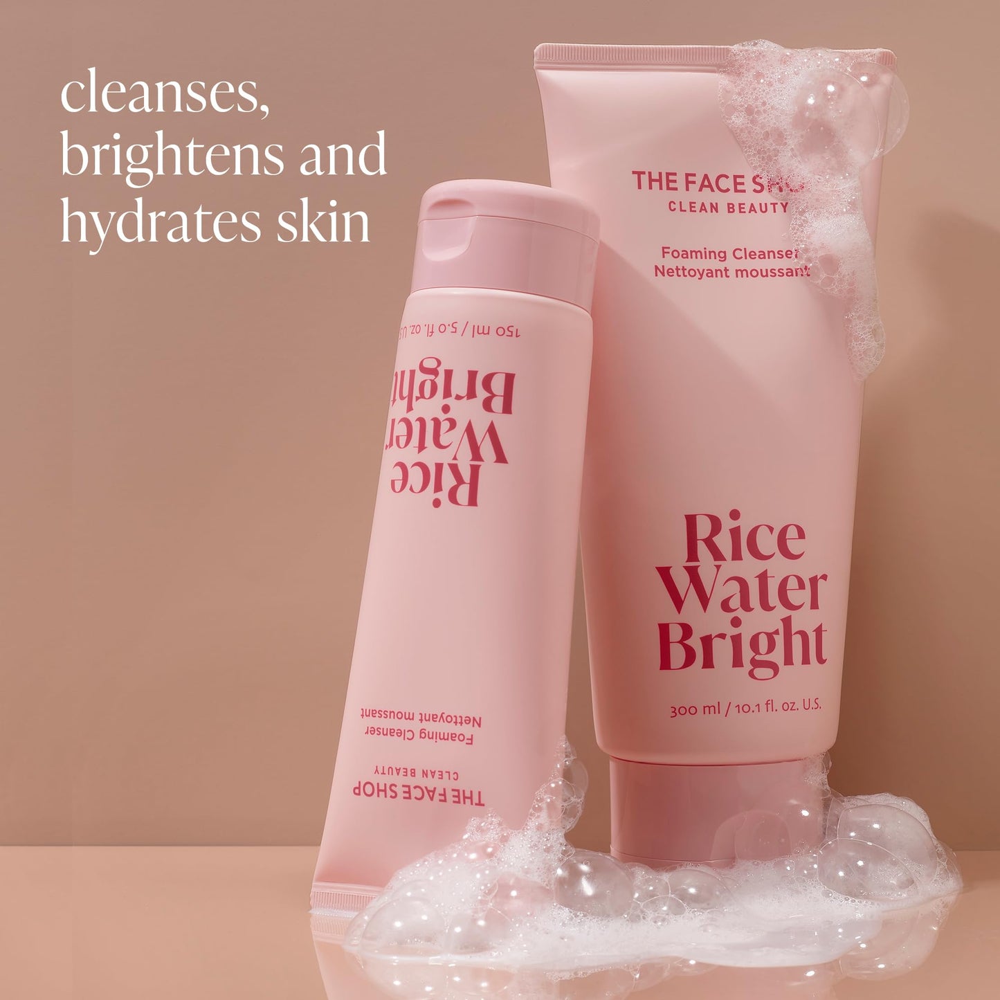 The Face Shop Rice Water Bright Foaming Cleanser 150ml | Vegan| Brightening | Rice Water | Hydrating | Rice Bran Oil | K-Beauty