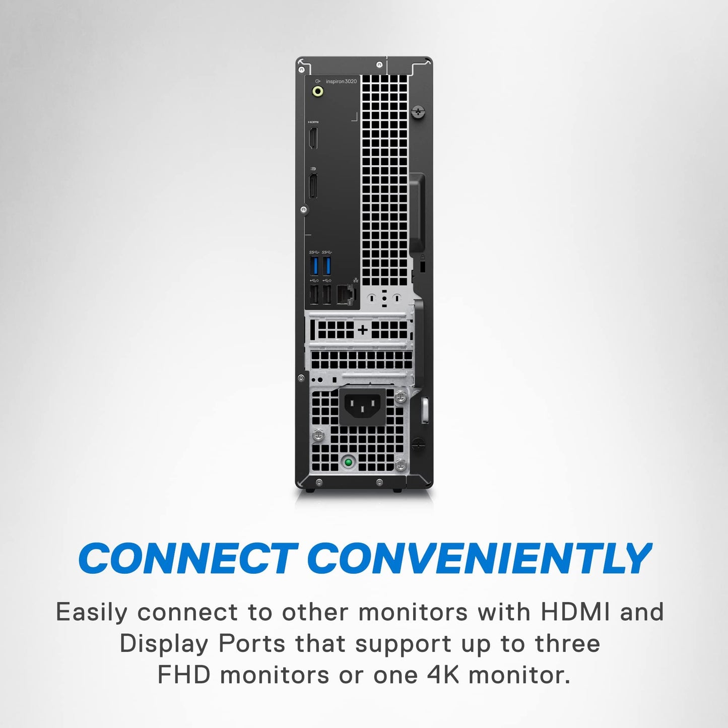 Dell Inspiron 3020S Desktop - Intel Core i5-13400, 16GB DDR4 RAM, 512GB SSD + 1TB HDD, Intel UHD 730 Graphics, Windows 11 Home, Services Included - Mist Blue