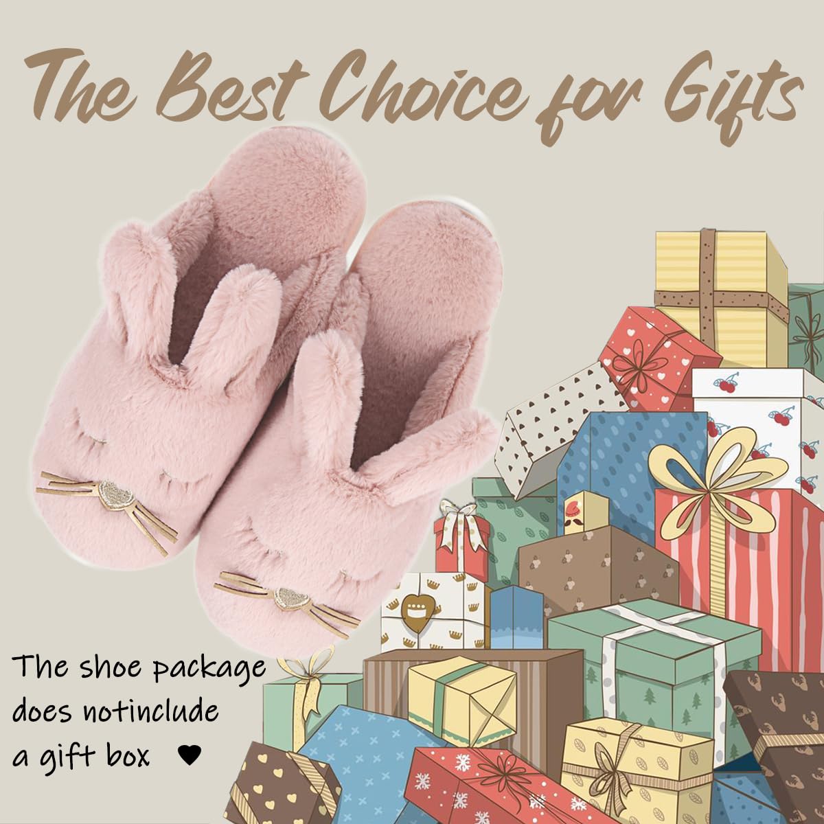 Caramella Bubble Bunny Slippers for Women Fuzzy Cute Animal Memory Foam Indoor House Slippers Easter Thanksgiving Christmas Slippers Gifts