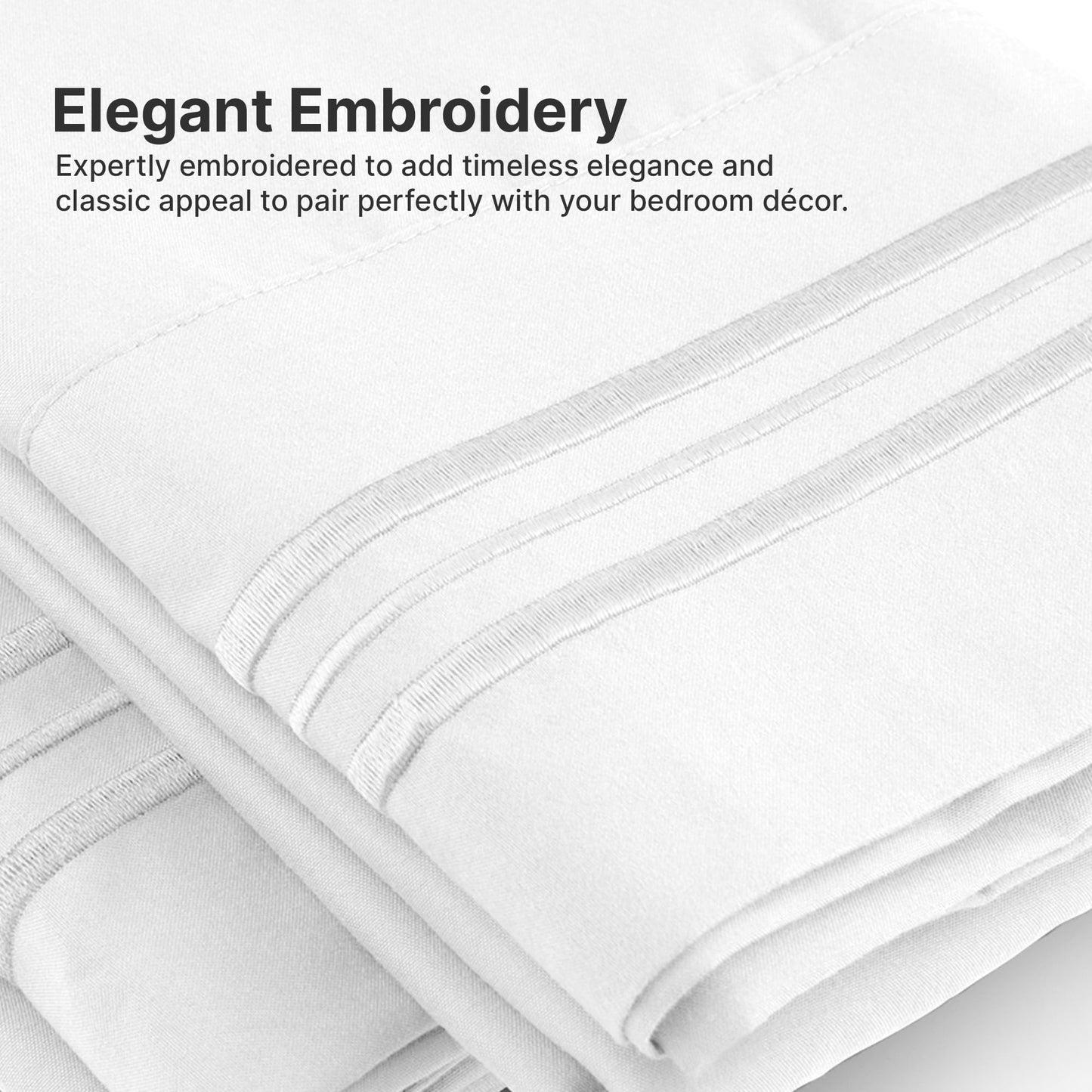 Full Size 4 Piece Sheet Set - Comfy Breathable & Cooling Sheets - Hotel Luxury Bed Sheets for Women & Men - Deep Pockets, Easy-Fit, Extra Soft & Wrinkle Free Sheets - White Oeko-Tex Bed Sheet Set