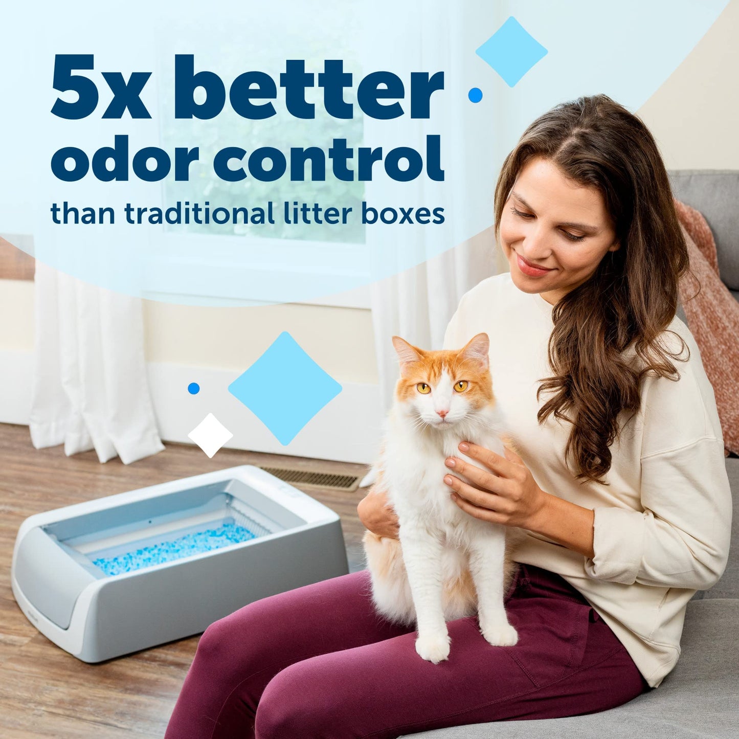 PetSafe ScoopFree Crystal Pro Self-Cleaning Cat Litterbox - Never Scoop Litter Again - Hands-Free Cleanup With Disposable Crystal Tray - Less Tracking, Better Odor Control - Includes Disposable Tray