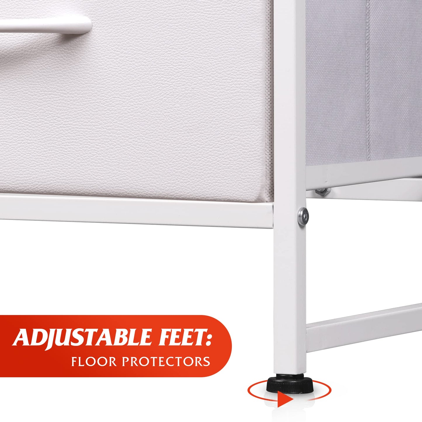 WLIVE Fabric Dresser for Bedroom, 6 Drawer Double Dresser, Storage Tower with Fabric Bins, Chest of Drawers for Closet, Living Room, Hallway, White