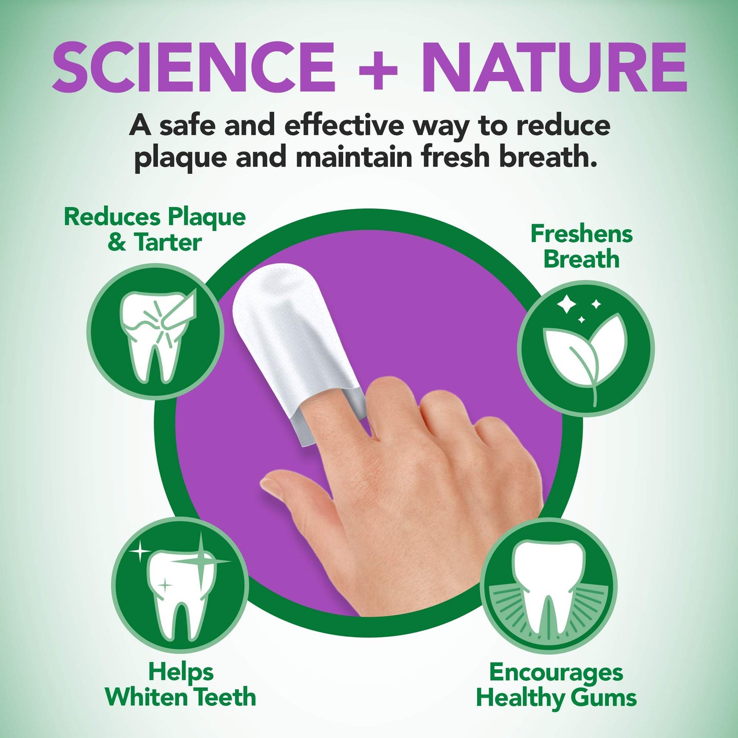 Vet's Best Dental Care Finger Wipes - Reduces Plaque & Freshens Breath - Teeth Cleaning Finger Wipes for Dogs & Cats - 50 Count