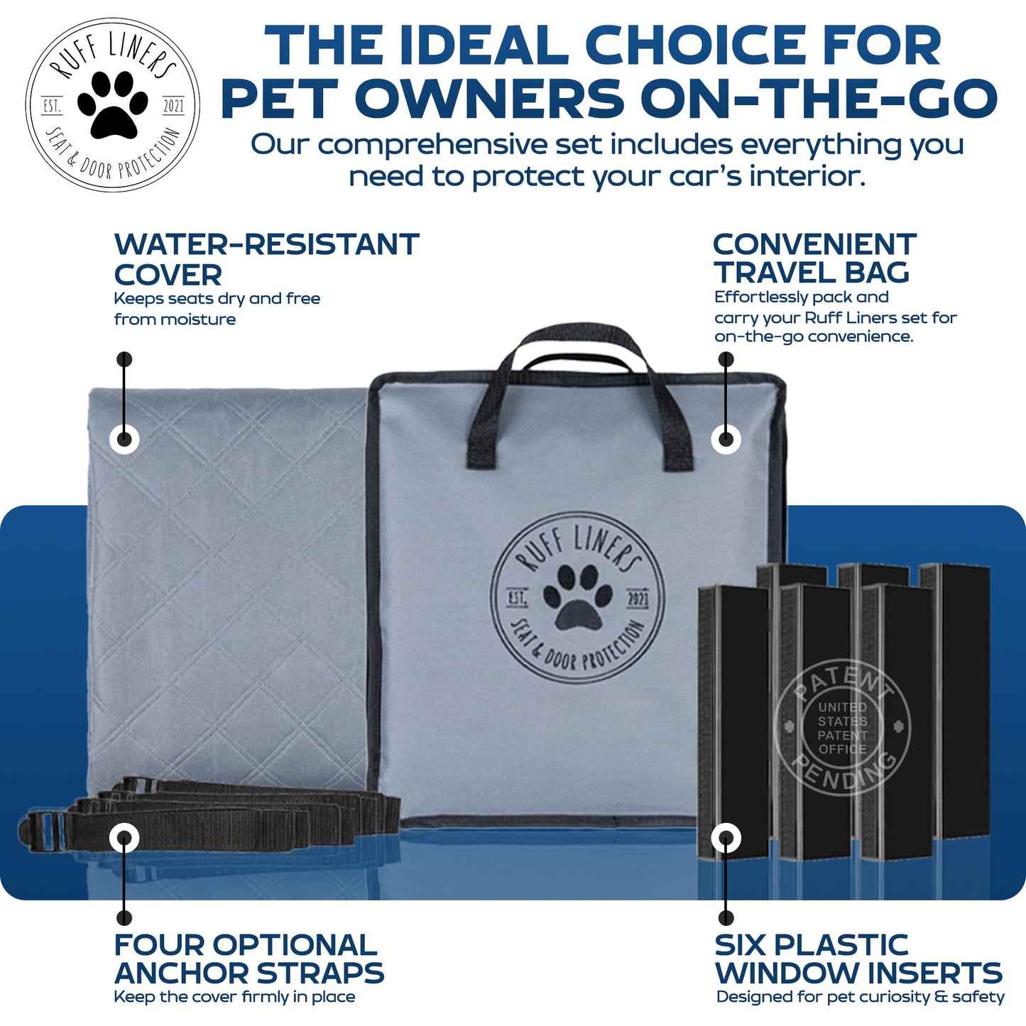 Ruff Liners XL Pets Seat Covers for Trucks with Flip Up Rear Seats, Waterproof Floor Cover Hammock for Crew Cab Trucks, Dog Truck Accessories, Compatible with F150