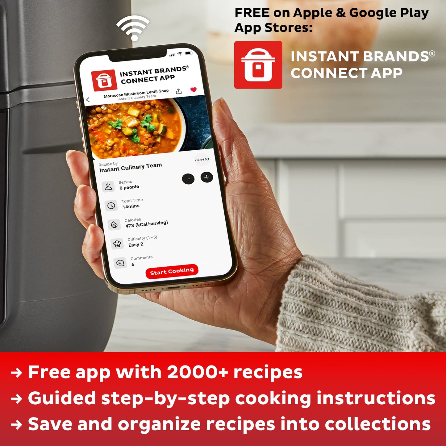 Instant Essentials 4QT Air Fryer with EvenCrisp Technology that Crisps and Reheats, Easily Adjust Time & Temperature For Quick Meals, 100+ In-App Recipes, from the Makers of Instant Pot, Black
