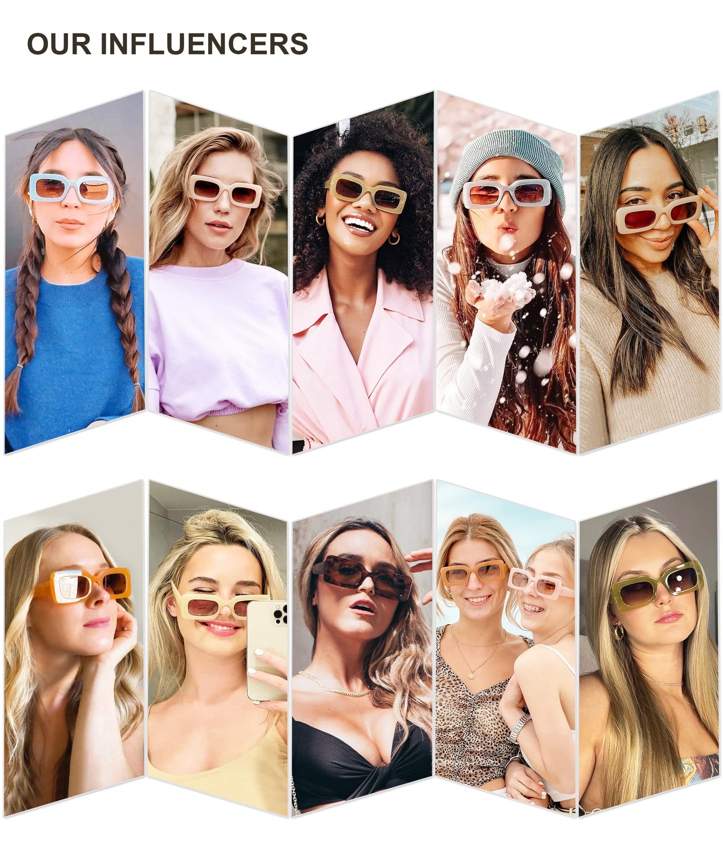 SOJOS Retro 90s Nude Rectangle Sunglasses For Women Trendy Chunky Glasses Gradient Blue Frame Blue Lens