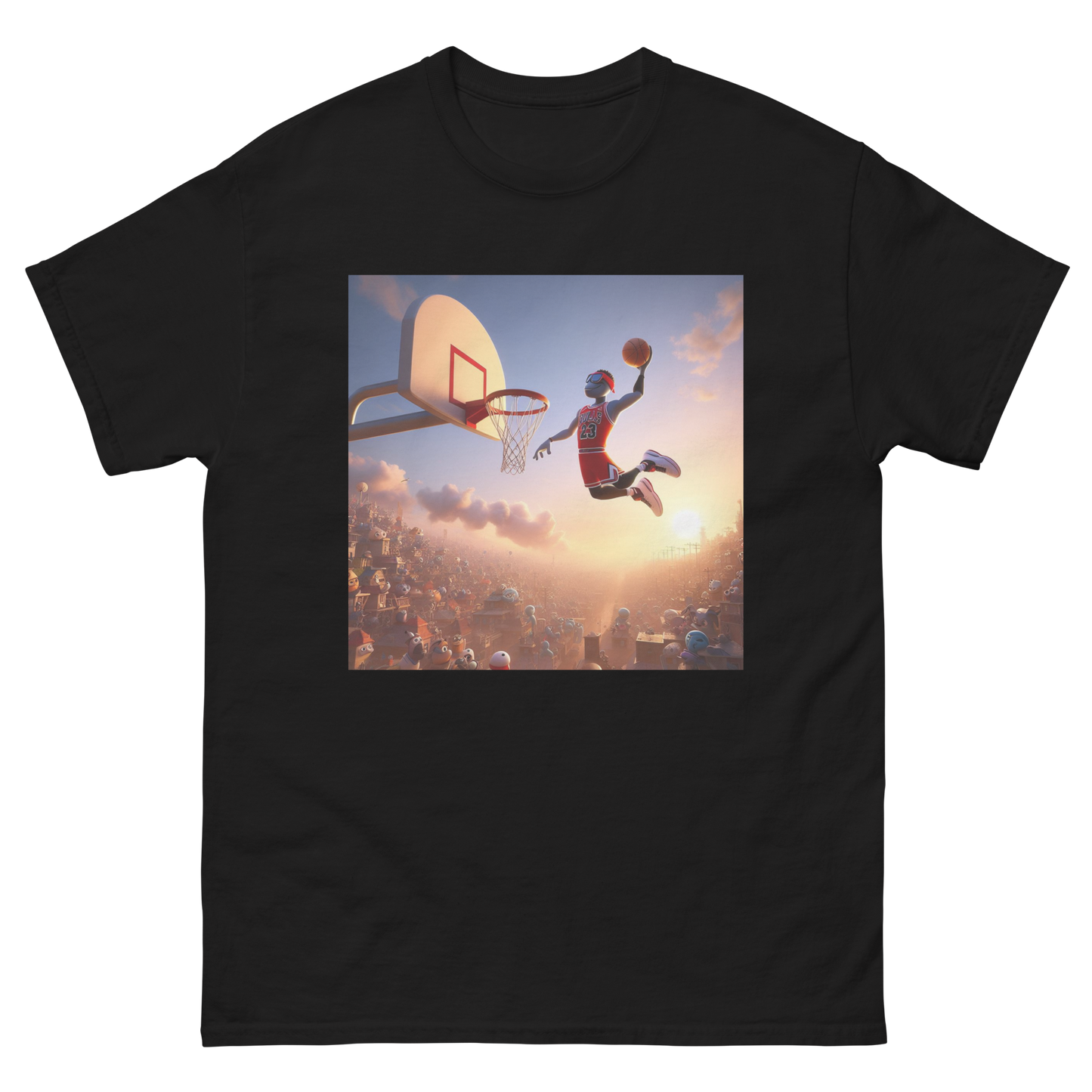 Men's Classic Tee with Basketball Design