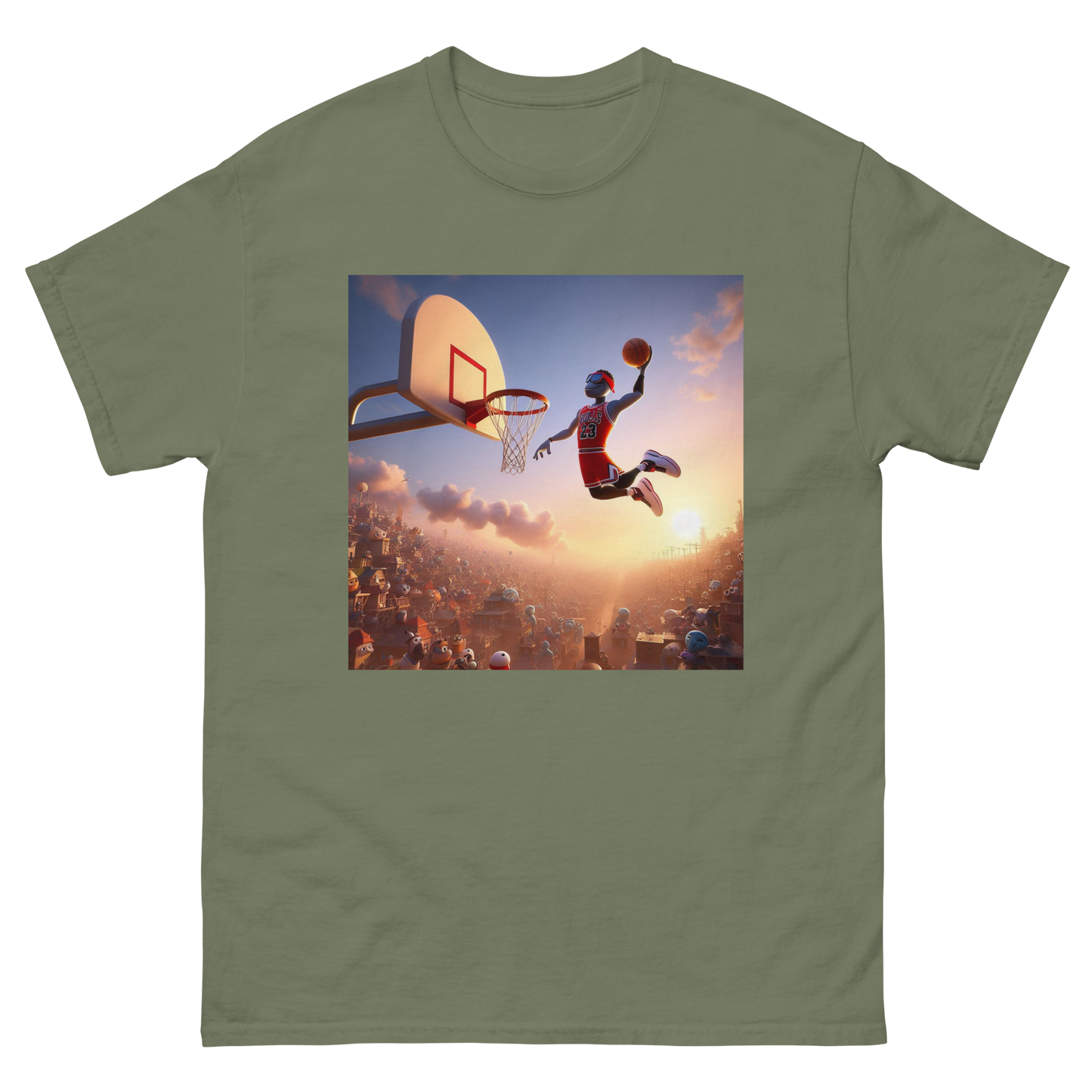 Men's Classic Tee with Basketball Design