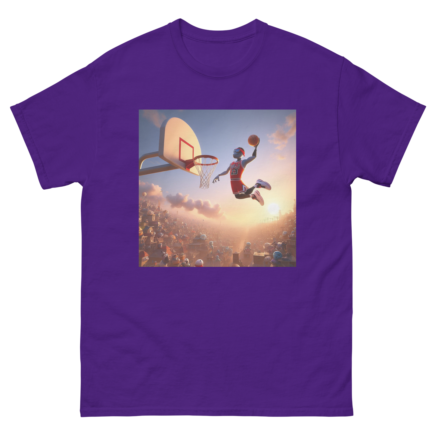 Men's Classic Tee with Basketball Design