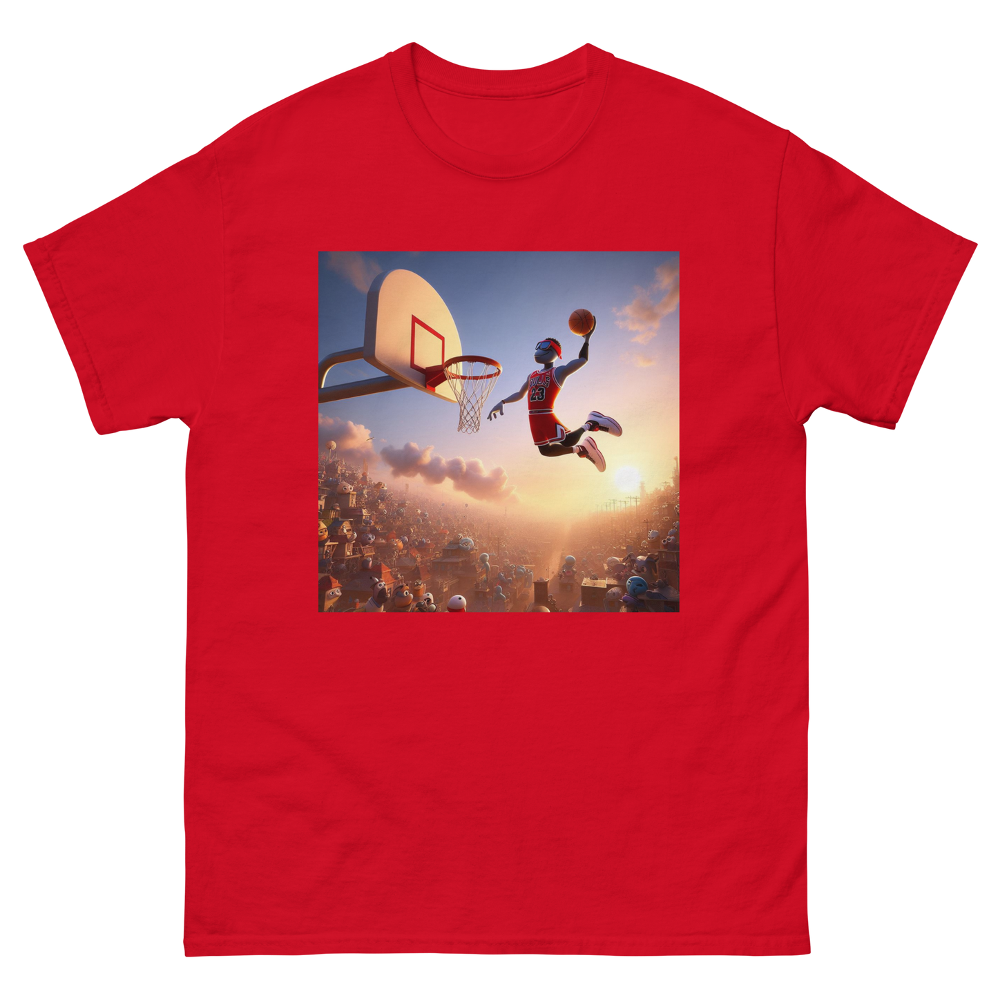 Men's Classic Tee with Basketball Design