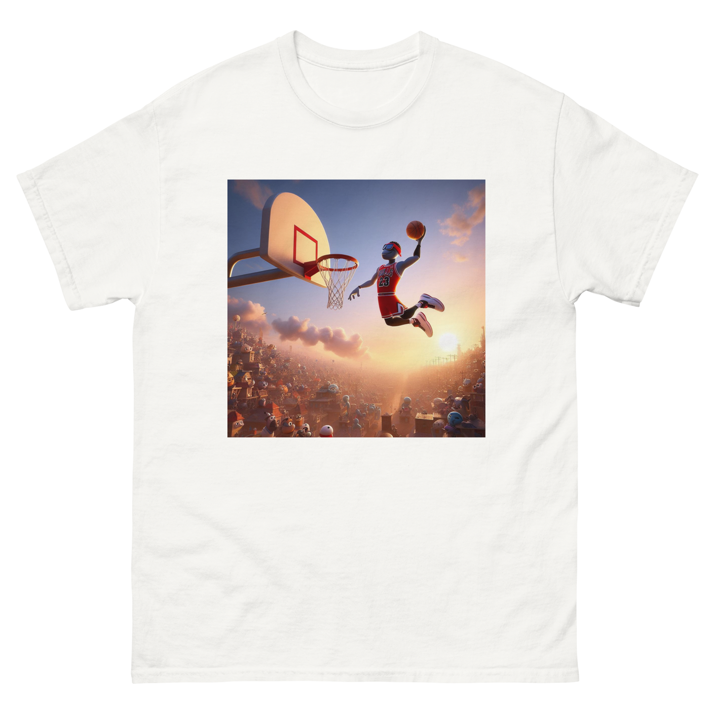 Men's Classic Tee with Basketball Design