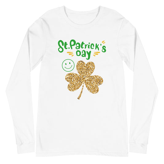 St. Patrick's Day Long Sleeve Shirt - Gold Clover