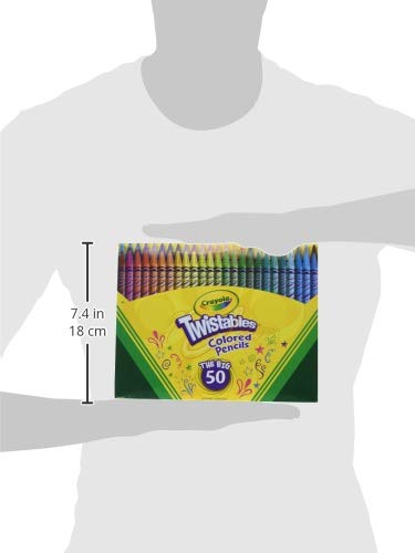 Crayola Twistables Colored Pencil Set (50ct), No Sharpen Colored Pencils For Kids, Kids Art Supplies, Coloring Set, Easter Basket Stuffers [Amazon Exclusive]