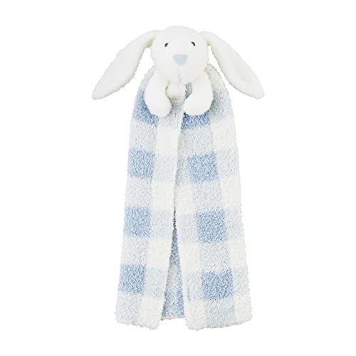 Mud Pie Children's Bunny Lovey Blanket, Blue 21" x 16"