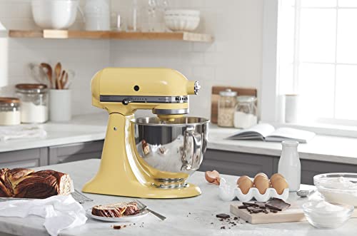 KitchenAid Artisan Series 5 Quart Tilt Head Stand Mixer with Pouring Shield KSM150PS, Majestic Yellow