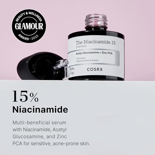 COSRX Niacinamide 15% Face Serum, Minimize Enlarged Pores, Redness Relief, Discoloration Correcting Treatment, 0.67 fl.oz/20 ml, Not Tested on Animals, Korean Skincare