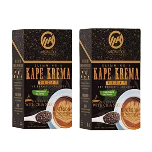 MK’SMETICS 2 Boxes Slimming-K KAPE KREMA Decaf Coffee by Madam Kilay with Chia Seeds, 20, 7.4075 Ounce, 21.0 grams