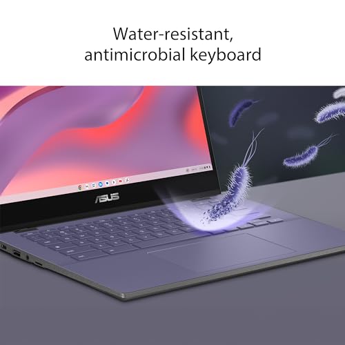 ASUS Chromebook CM14 Laptop, 14" HD Anti-Glare Display (1366x768), MediaTek Kompanio 520, 4GB RAM, 64GB eMMC, ChromeOS, Gray, CM1402CM2A-DS44, Gravity Grey