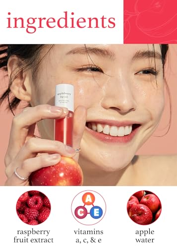 NOONI Korean Lip Oil - Appleberry | Lip Stain, Gift, Long-Lasting, Moisturizing, Plumping, Revitalizing, and Tinting for Dry Lips with Raspberry Fruit Extract, 0.12 Fl Oz