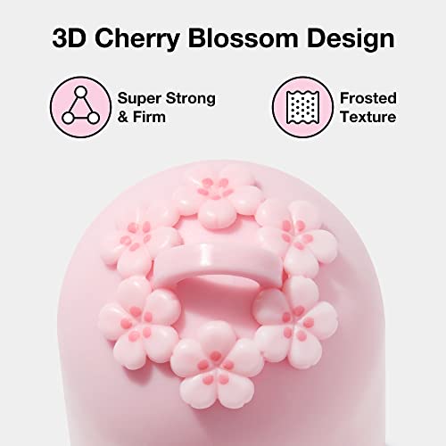 VETRESKA Dog Poop Bag Dispenser with Cherry Blossom Scented Bags, Leak Proof, Extra Thick Waste 1 Count Holder and 105 Bags for Walking Cats Litter, Pink